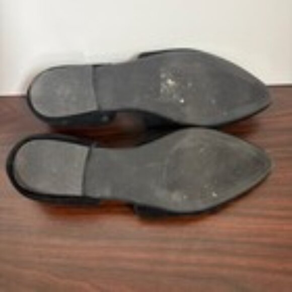 Steve Madden Darian Black Suede Pointed Toe D'Orsay "v" Cut-out Detail Flats 9 - Picture 7 of 8